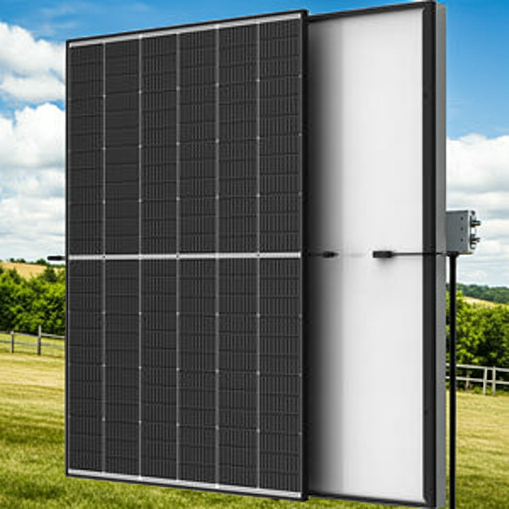 Vertex S New - 420 Watt, Monokristallines Glas-Folie-Photovoltaik-Modul mit schwarzem Rahmen und weisser Rückseitenfolie 144 Drittelzellen